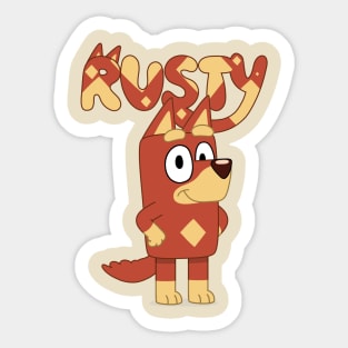 Rusty is a red kelpie Sticker